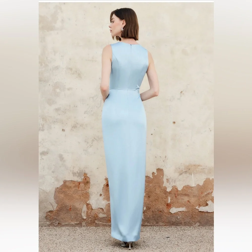 Commense Scalloped edge Blue Floor Length Dress - Picture 5 of 5